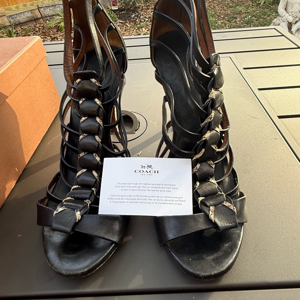 Coach Black Elegant Strappy Heels - Picture 3 of 3